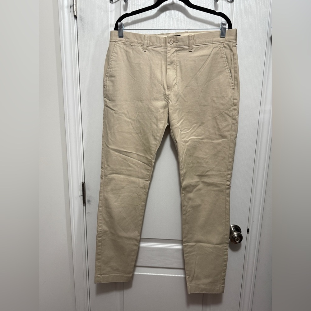NWT J.Crew Mens 250 Skinny Fit Khaki Pants W34 L32‎ Classic Preppy Stretch Tan